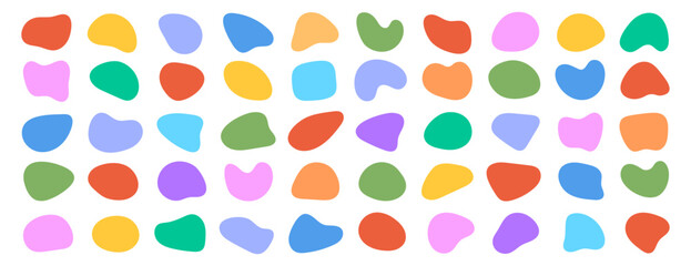 Organic blob, irregular, blotch shapes vector set