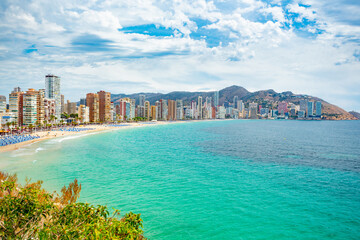 Benidorm, Spain. View over the city and beach	
