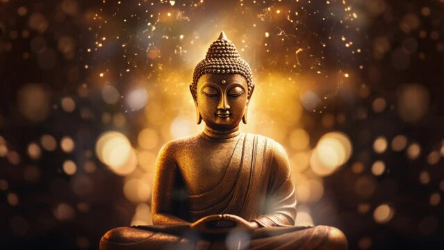 gold buddha statues generated with AI