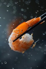 Elegance in Black: Shrimp on a Black Background