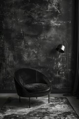 A classic studio with a black velvet backdrop for depth, drama, minimal reflection, and a clear focus area.
