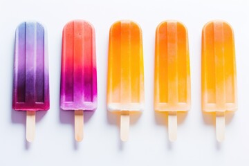 Colorful Array of Frozen Ice Pops - Summer's Rainbow Delight Generative AI