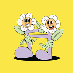 Retro Spring Flower Illustration Collection