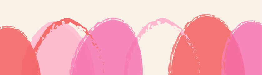 Minimalist Easter pattern. Colourful hand painted eggs. Concept of a banner. Vector illustration