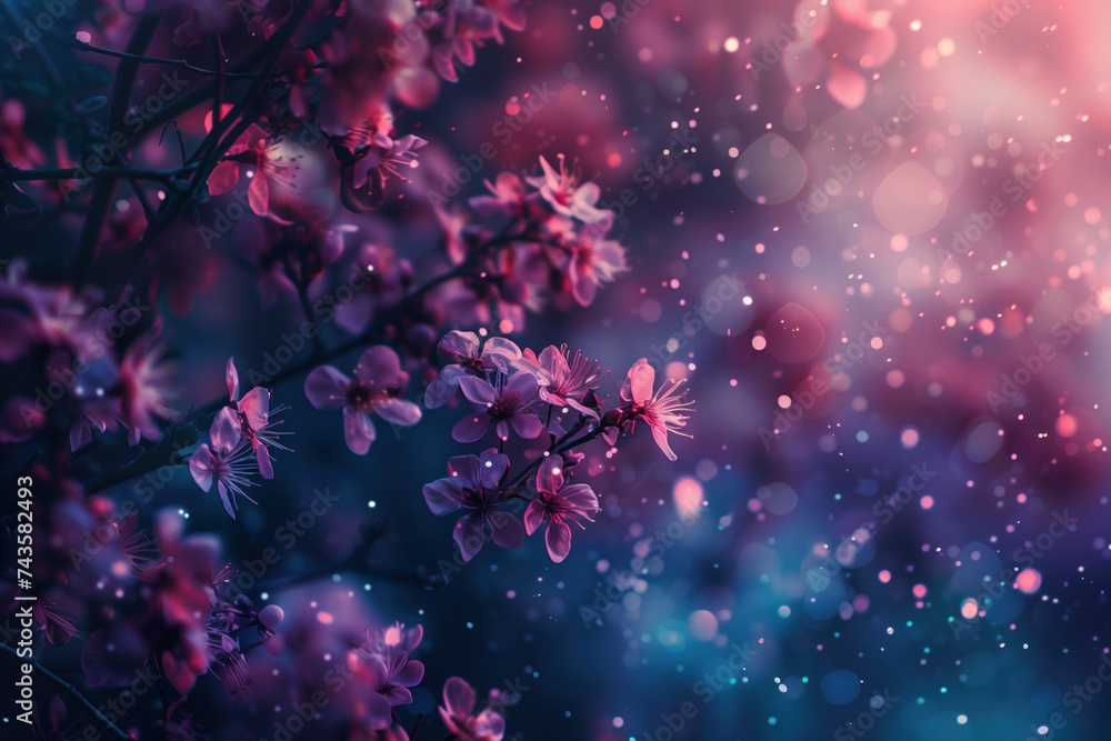 Poster mistical sakura. a slide background for showcasing creative content. background image. created with 
