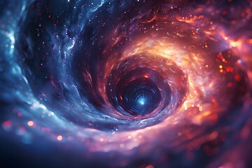 Exploring Cosmic Depths in Digital Illustration, Fractal Designs and Galactic Wonders, Cosmic Love in the Depths of Space, Illuminating the Universe with Digital Art, Spiral Patterns and Celestial Tex