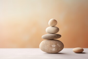 Obraz na płótnie Canvas Spa stones stacked. Zen, meditation and spa concept. Generative Ai