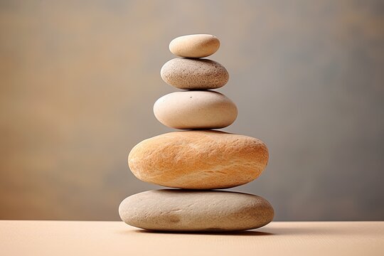 Spa stones stacked. Zen, meditation and spa concept. Generative Ai