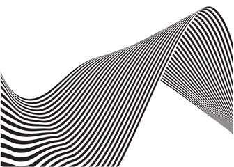 Optical wave lines, geometric black and white wallpaper graphic design.Groovy Background, Wallpaper, Print, fabric.	