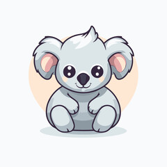 Cute koala vector illustration. Cute cartoon koala character.