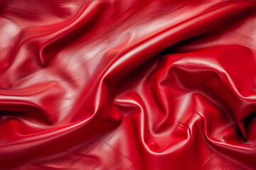 Obraz premium Seamless repeat background texture of red wrinkled leather, seamless repeat pattern and fully tileable