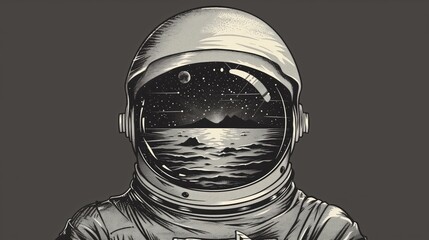 astronaut cosmonaut in space exploration illustration background - obrazy, fototapety, plakaty