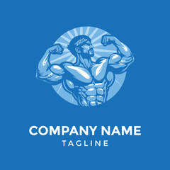 Simple, Elegance, Spiritual, Masculine Fitness, Sport, Body Building Muscle Men Logo Brand And Identity Vector