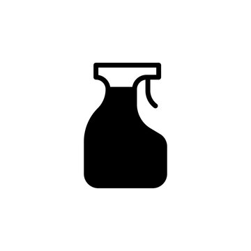 Clean spray icon. Vector chemical household pictogram. Disinfectant detergent sign template. Cleaning disinfectant bottle symbol illustration. 