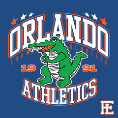 funny crocodile mascot varsity slogan design