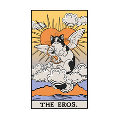 the Eros funny tarot cat design