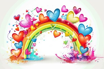 LGBTQ Pride lgbtq+ route. Rainbow reggae colorful customized diversity Flag. Gradient motley colored clowns LGBT rights parade festival intriguing diverse gender illustration