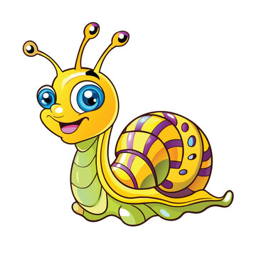 vector cute snail cartoon illustration