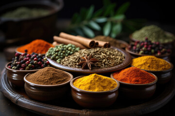 composition with different spices and herbs in Zanzibar