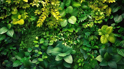Nature of green leaf in garden at summer. Natural green leaves plants using as spring background  - obrazy, fototapety, plakaty