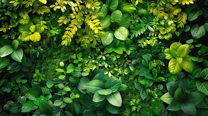 Foto op Plexiglas Nature of green leaf in garden at summer. Natural green leaves plants using as spring background  © INK ART BACKGROUND