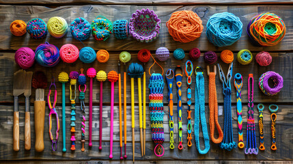 Colorful crochet tools