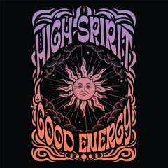 abstract mystic psychedelic sun fashion graphic design