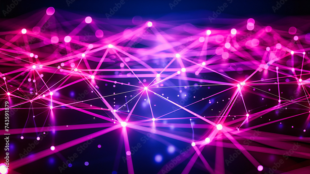 Poster futuristic network connectivity, digital mesh in a cyberspace environment, abstract tech concept