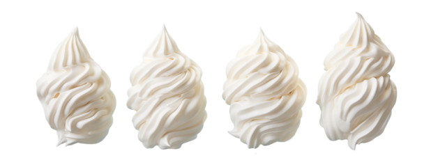 banner cream peaks dessert on transparent background