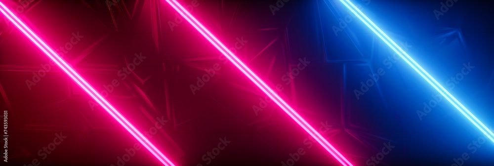 Poster laser neon abstract, bright lines creating a futuristic grid, modern design with a dark background