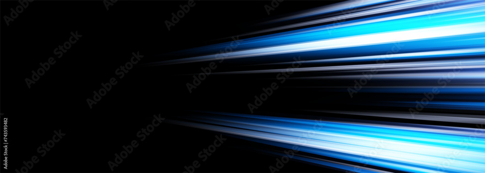 Aufkleber black and blue wide modern abstract technology background with glowing high-speed and movement blue 