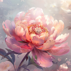 pink beautiful peony