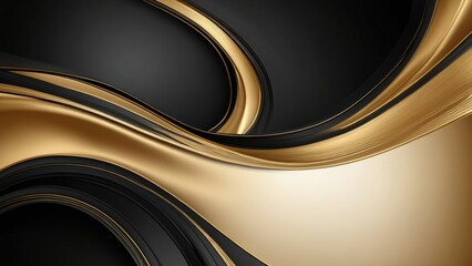 Abstract illustration of luxurious black lines on a gradient background with golden accents