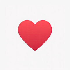 Red Heart on White Background