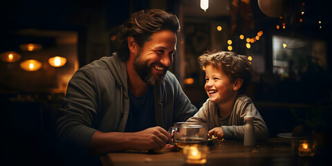 Father and Child Togetherness, Playing, Laughing and Enjoying Moments Together - Powered by Adobe