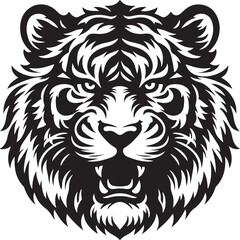 Angry Tiger Head vector illustration of wild animals on white background