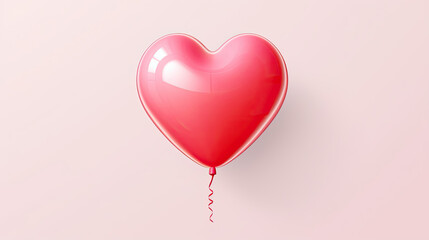 Heart Shaped Balloon Floating on Pink Background
