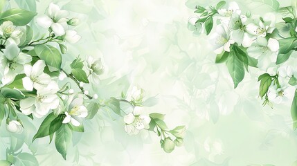Light green background with soft colors