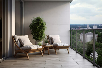 Two Chairs on Balcony
