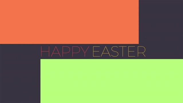 Colorful square tiles form a diagonal pattern in this image, with the phrase Happy Easter at the center. Celebrate the holiday with vibrant joy!