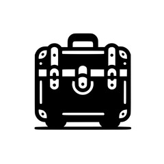 Black and white logotype of luggage