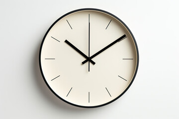 Black and White Clock on White Wall