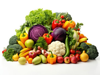 Assorted Fruits and Vegetables Pile