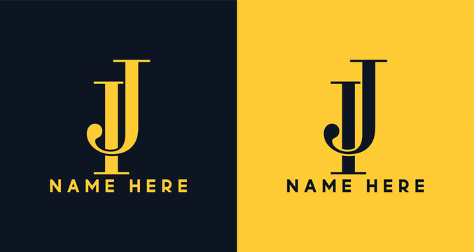 IJ, JI, I and J Initials Monogram logo.