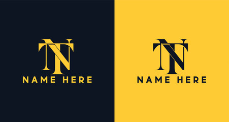 initial letter logo NT or TN Monogram logo - obrazy, fototapety, plakaty