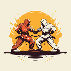 Tae Kwon Do. Korean martial art. vector illustration.