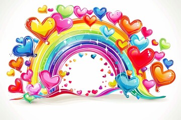 Obraz premium LGBTQ Pride gemelgender. Rainbow nurtured self esteem colorful assembly diversity Flag. Gradient motley colored co LGBT rights parade festival onyx diverse gender illustration