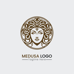 medusa logo design icon template