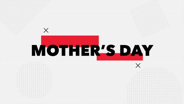 A stylish red and black banner with Mothers Day written in white letters diagonally, capturing the essence of the occasion
