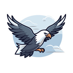 Eagle flying in the sky. Vector illustration of a bird.